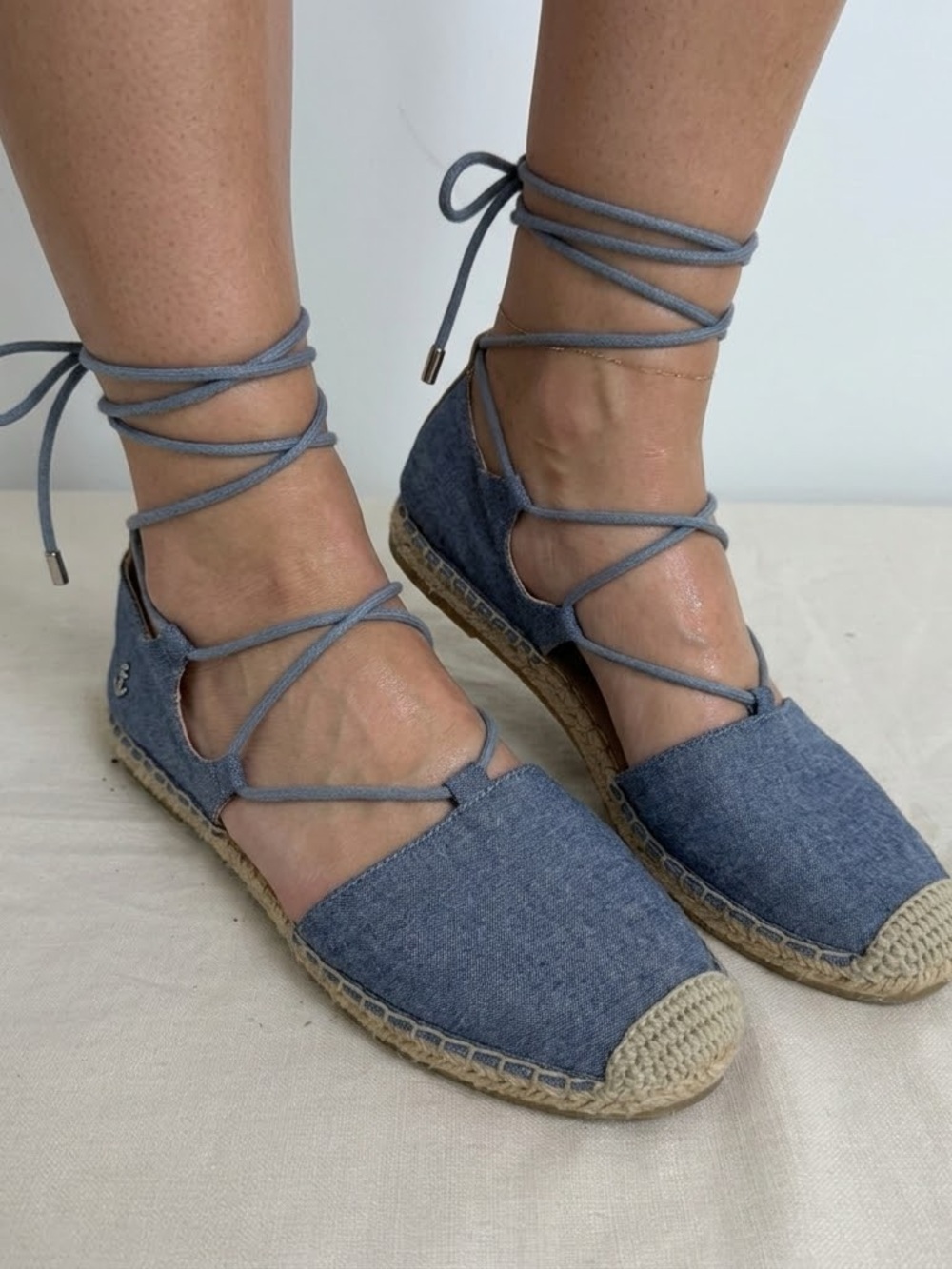 Nautica Women’s Shoes Blue Mackson Denim espadrilles Sandals size 9 New